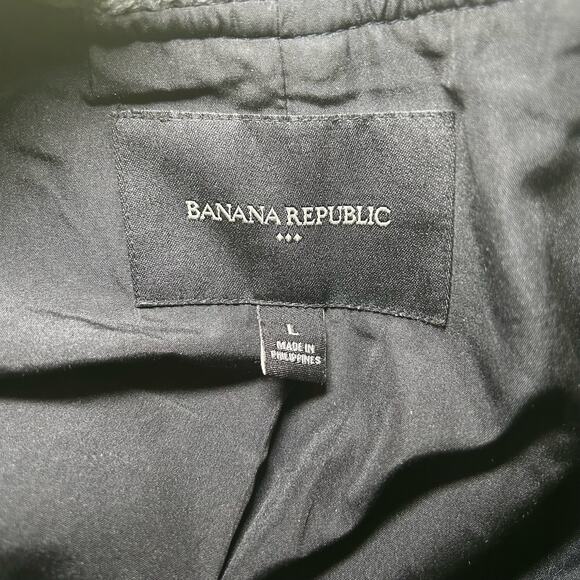 Banana Republic Colorblock Zip Up Jacket Size Large Gray Black Wool Blend - Picture 4 of 10
